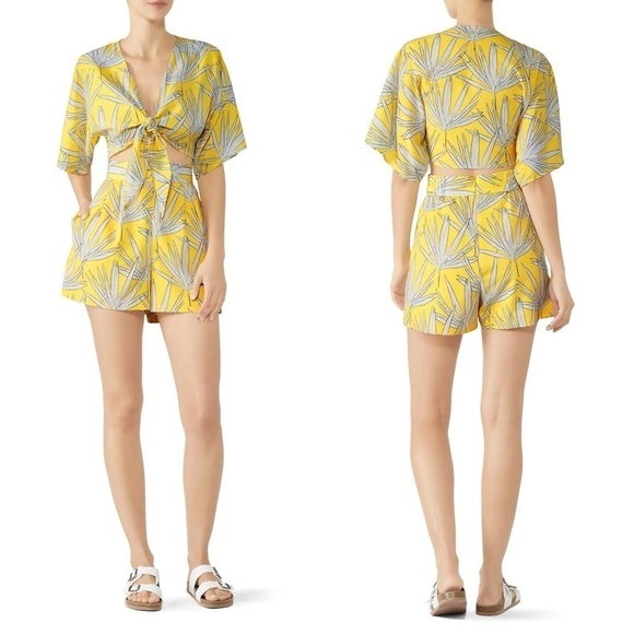 Hutch Yellow Leaf Crop Top - Picture 1 of 9